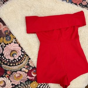 NWT Red Off The Shoulder Romper